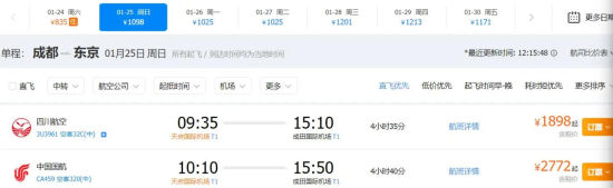 1月25日將是國(guó)航執(zhí)飛成都至東京的最后一天 1月25日將是國(guó)航執(zhí)飛成都至東京的最后一天